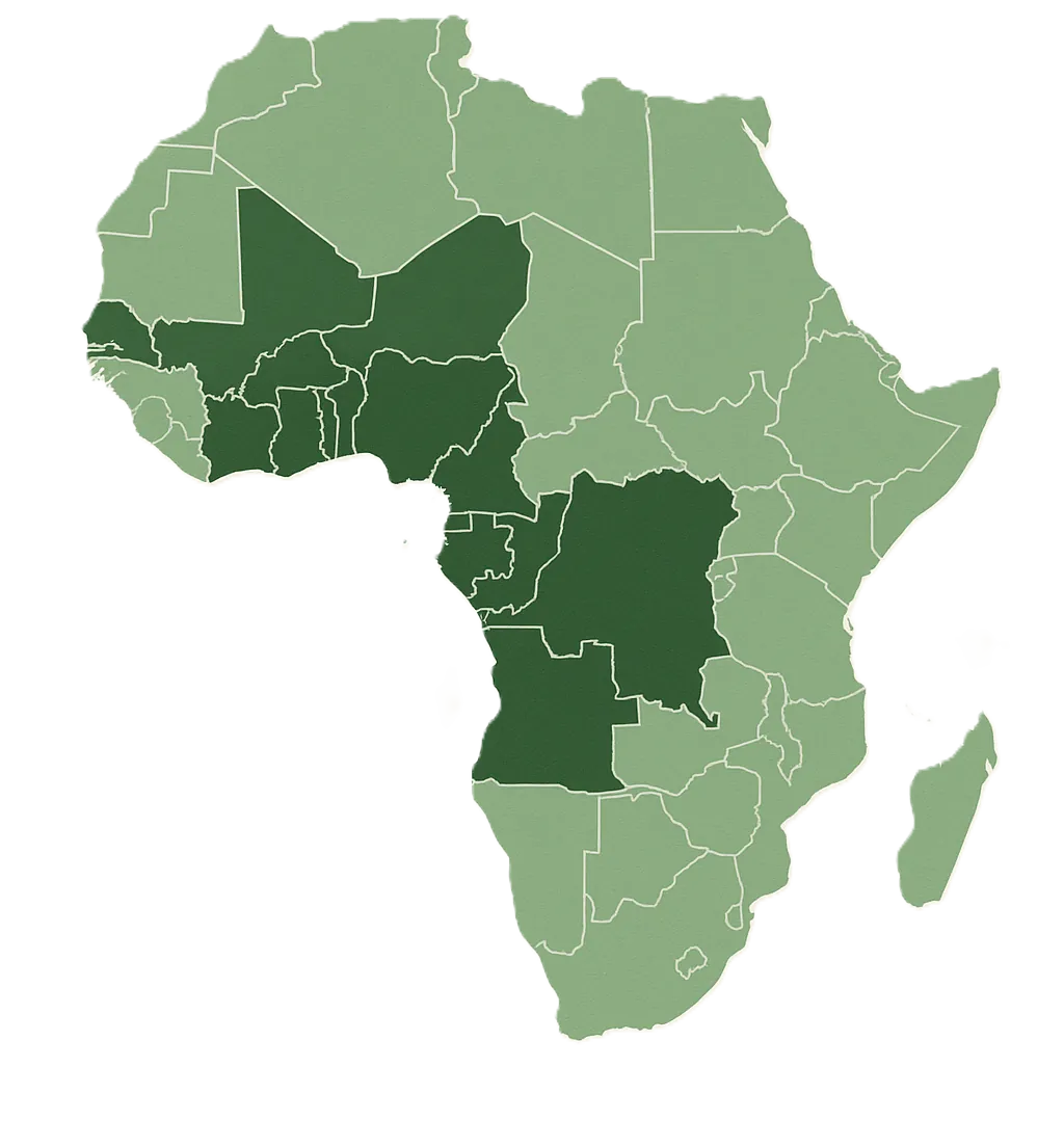 Map of Owana Consulting operations across Africa